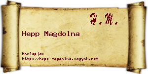 Hepp Magdolna névjegykártya